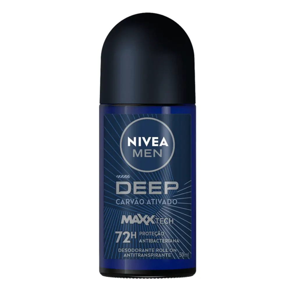 Antitranspirante Roll On Carvão Ativado Nivea Men Deep 50ml