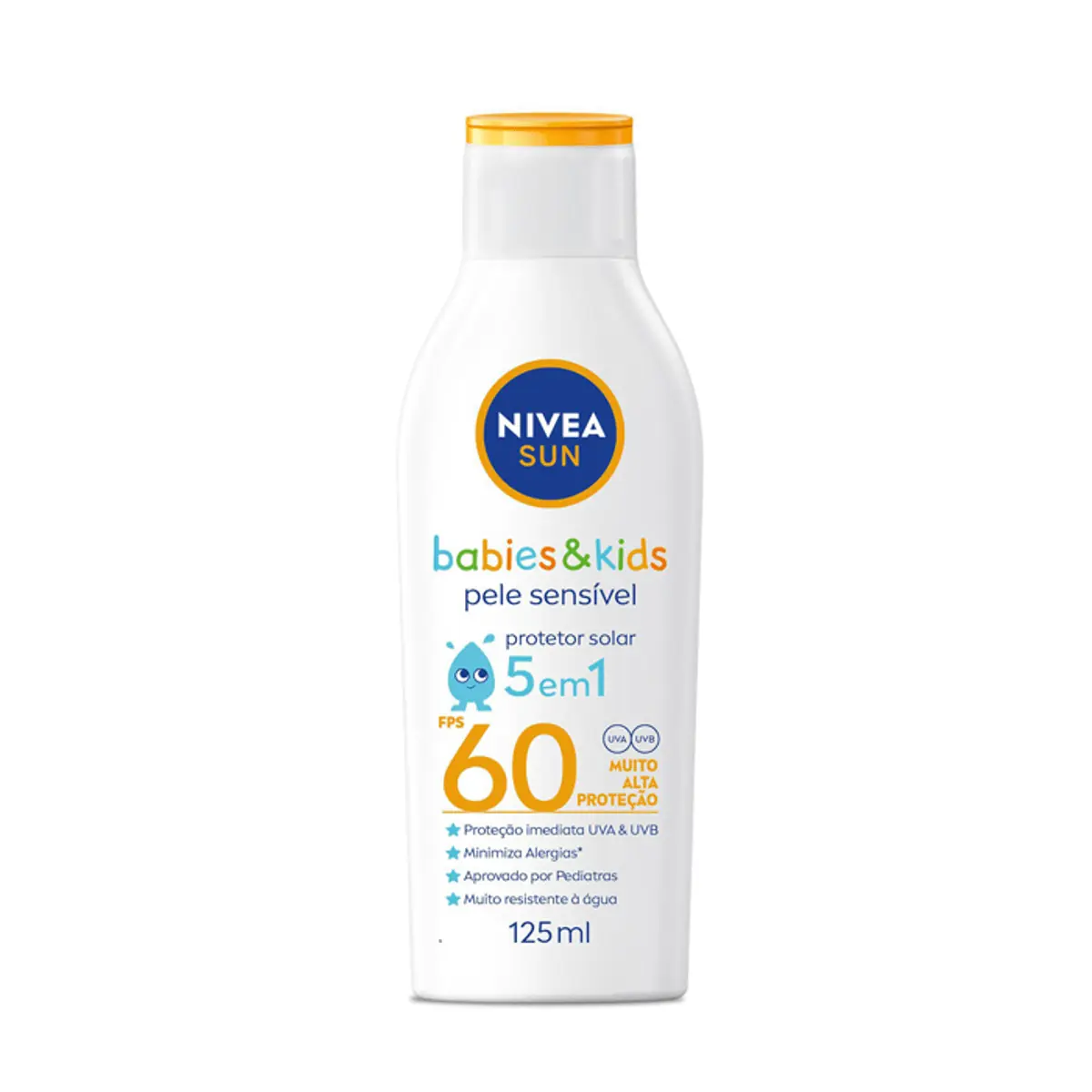 Protetor Solar Infantil E Bebê Fps 60 Nivea Sun Babies Kids Frasco 125ml