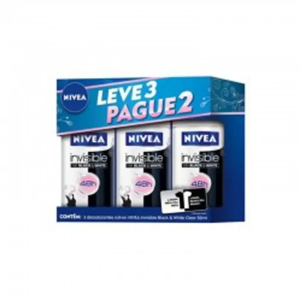 Desodorante Nivea Roll On Feminino Black White Lv3pg2