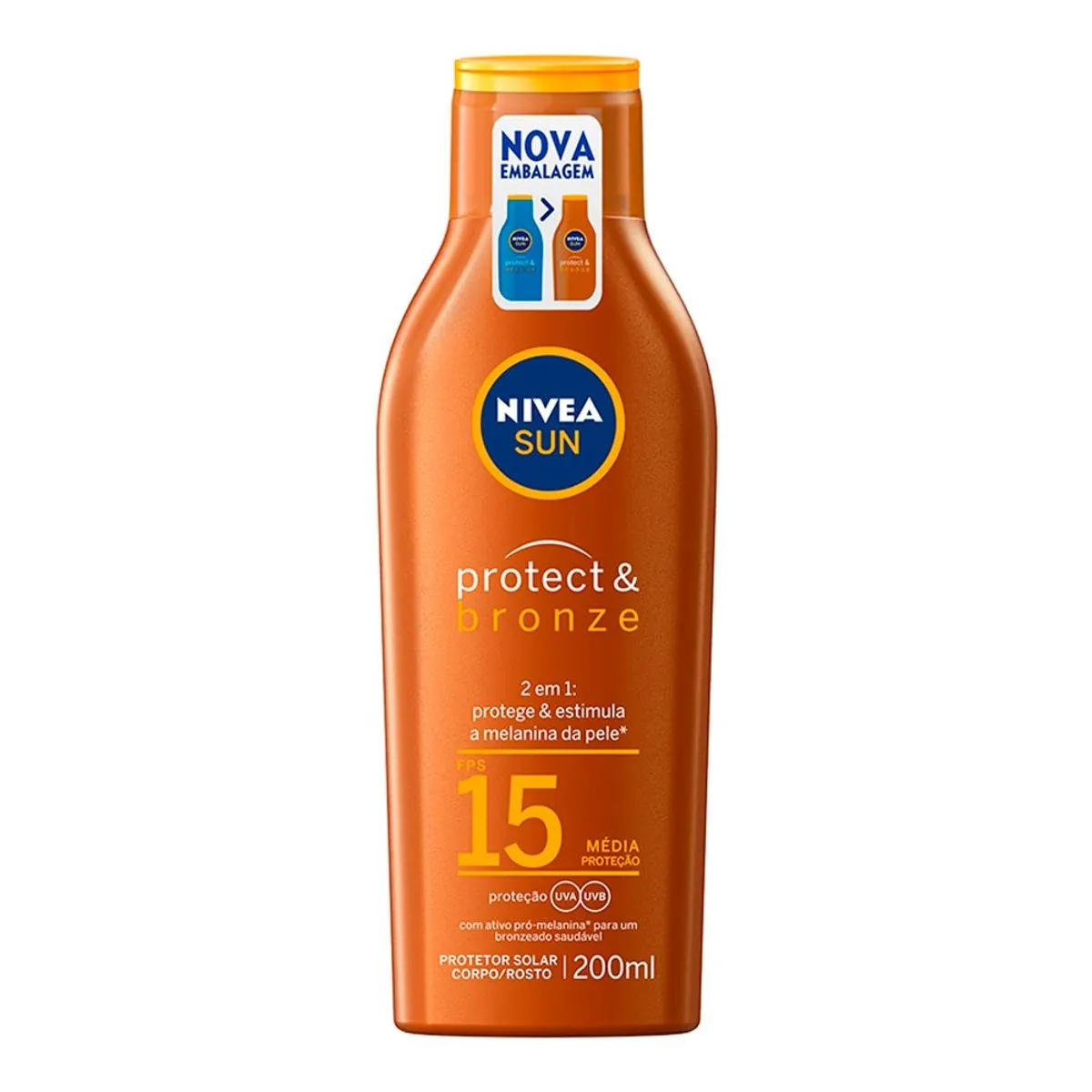 Protetor Solar Fps 15 Nivea Sun Protect Bronze Frasco 200ml