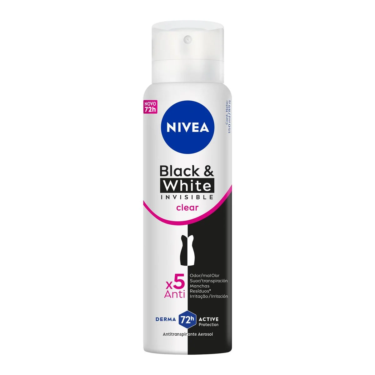 Desodorante Aerossol NIVEA Black &amp; White INVISIBLE Clear 150ml