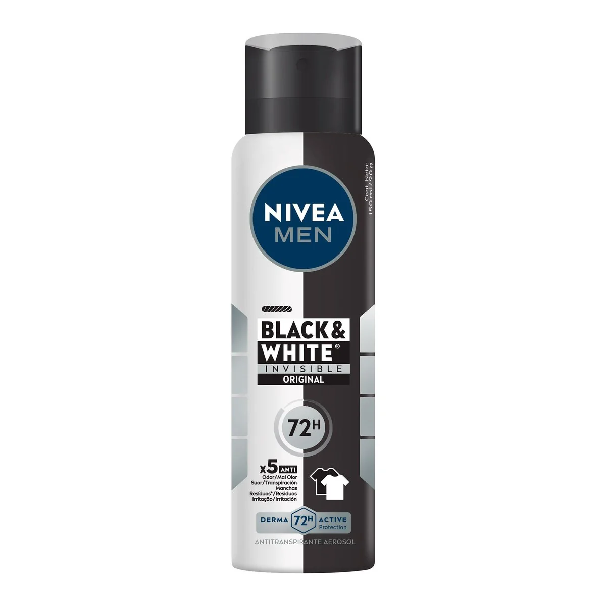Desodorante Aerossol NIVEA MEN Black &amp; White Invisible Original 150ml