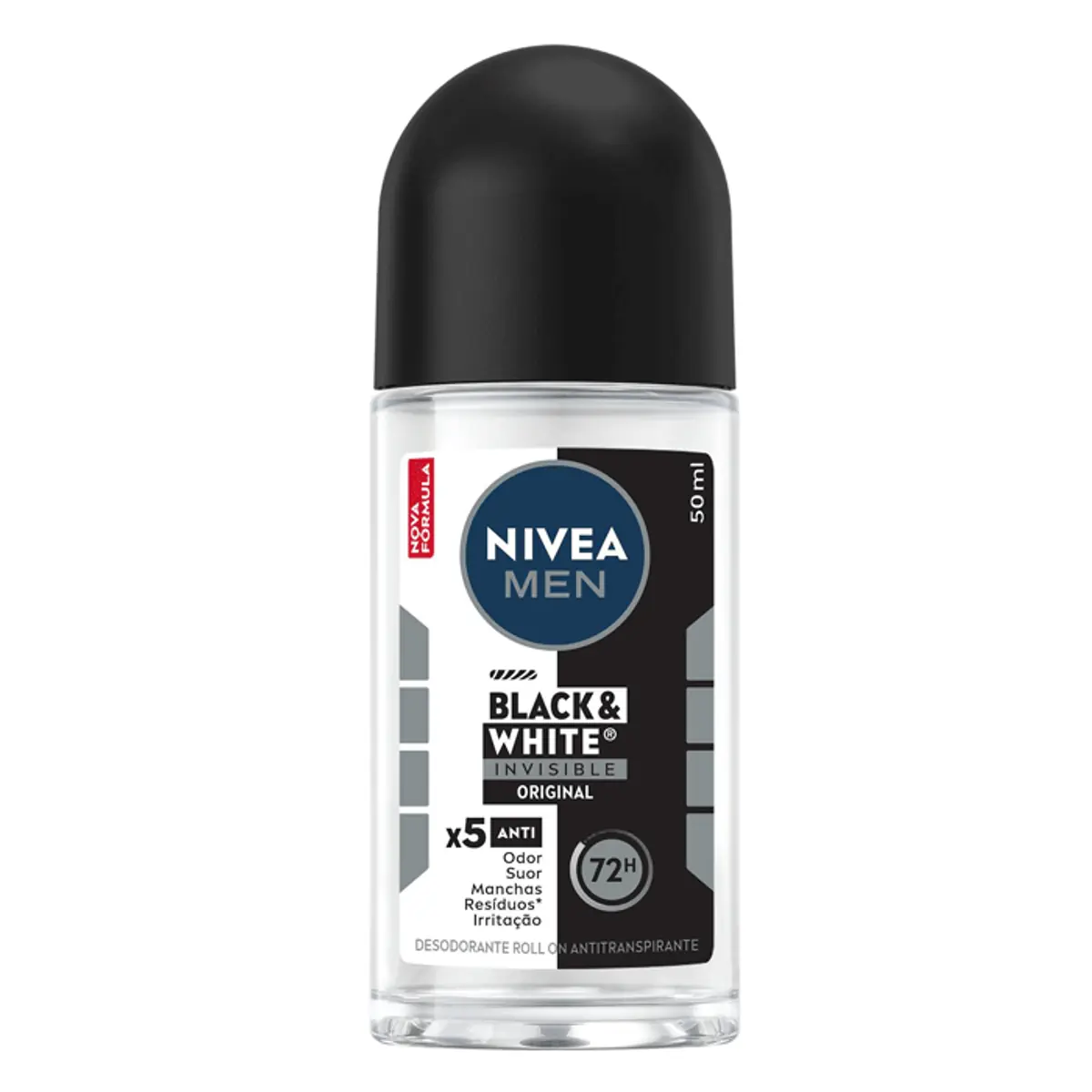 Desodorante Roll-on NIVEA MEN Black & White Invisible Original 50ml
