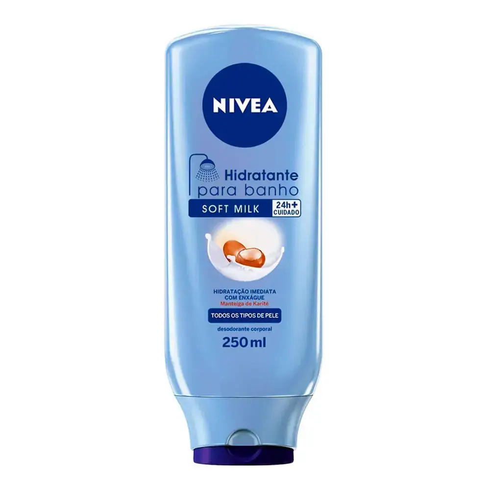 Loção Deo Hidratante Para Banho Nivea Soft Milk Frasco 250ml