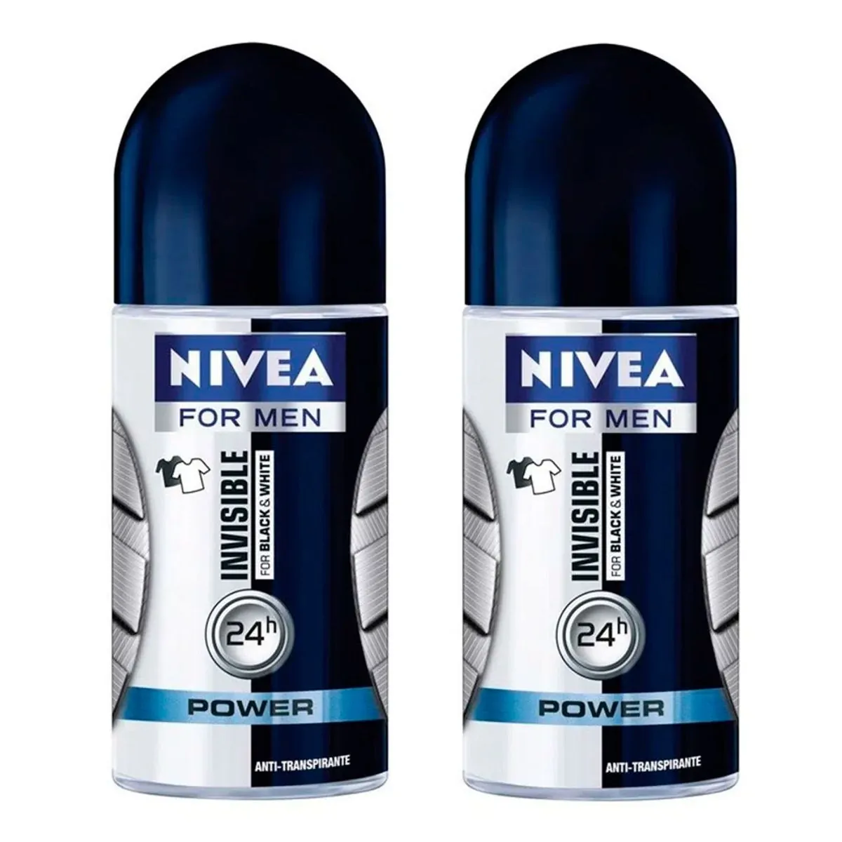 Pack Antitranspirante Roll-On Invisible Black & White Nivea Men 2 Unidades 50ml Cada Grátis 50% de Desconto na 2ª Unidade