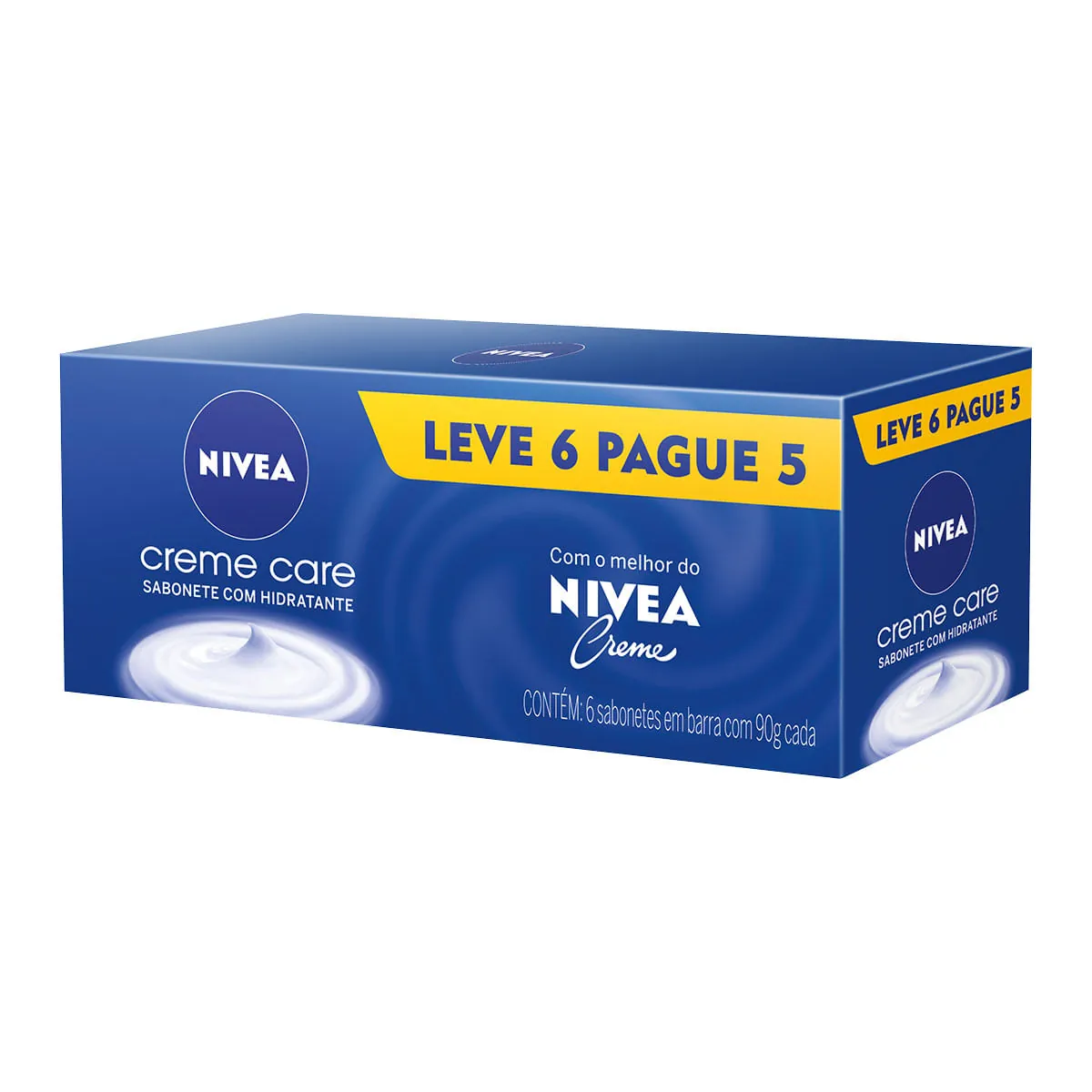 Pack Sabonete Barra Hidratante Nivea Creme Care 90g Leve 6 Pague 5 Unidades
