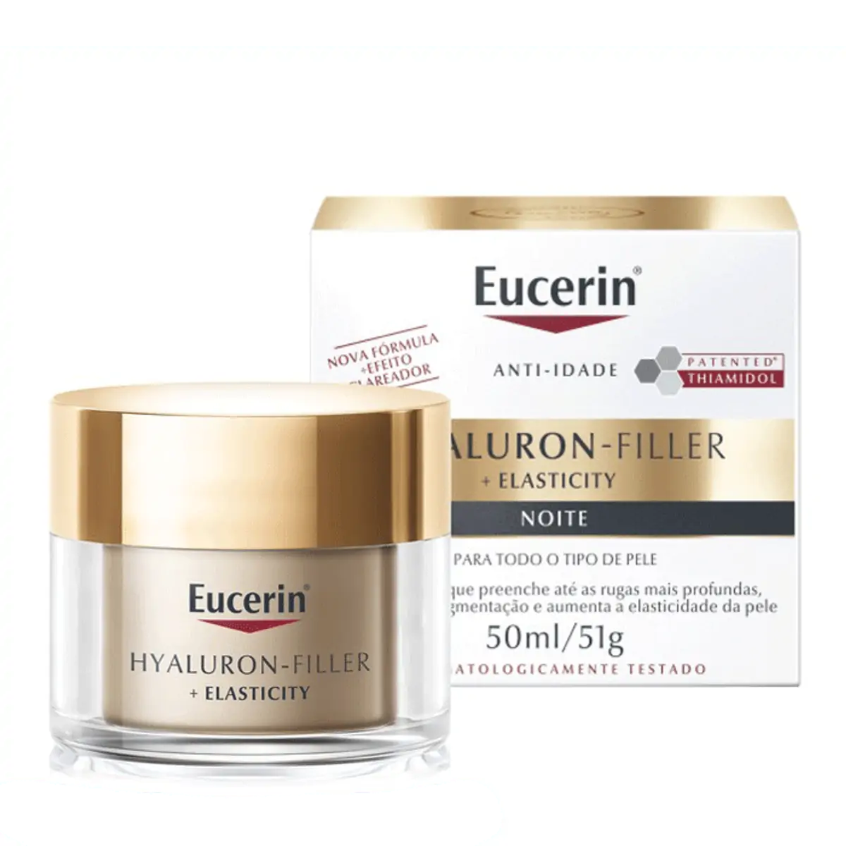 Creme Facial Anti Idade Eucerin Hyaluron Filler Elasticity Noite Com 50g