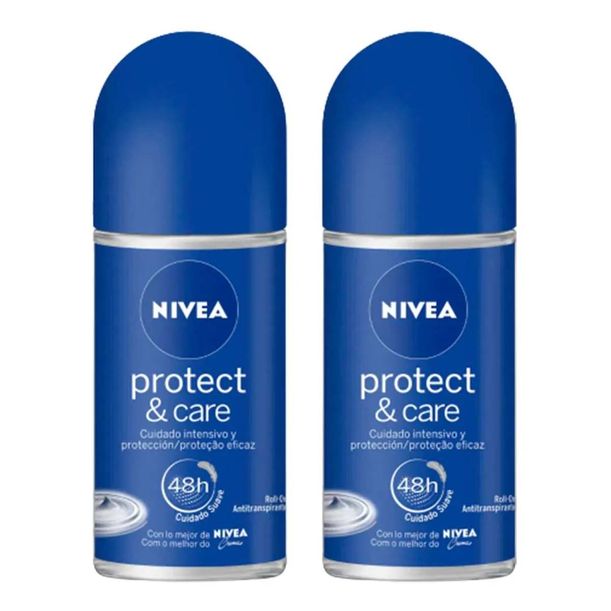 Pack Antitranspirante Roll-On Protect & Care Nivea 2 Unidades 50ml Cada Grátis 50% de Desconto na 2ª Unidade