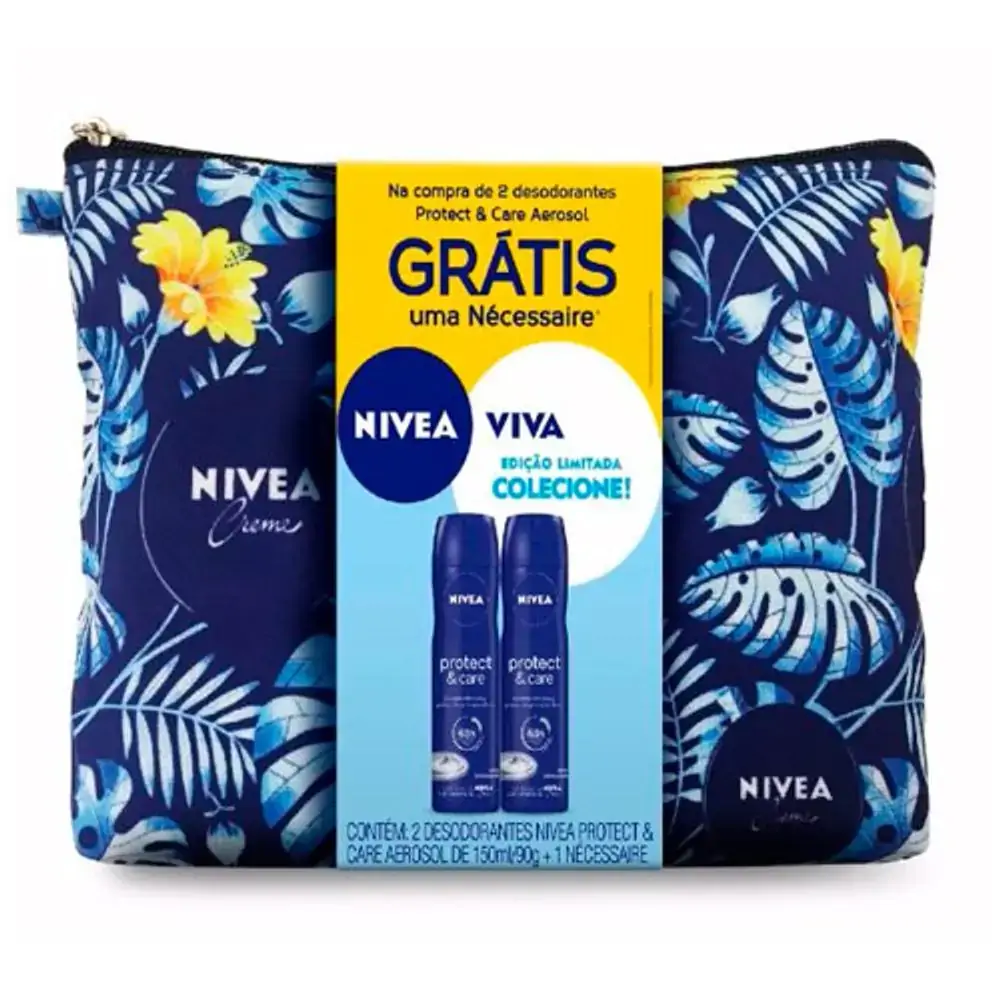 Kit 2 Nivea Desod Aero Prot Care Gts Necessaire