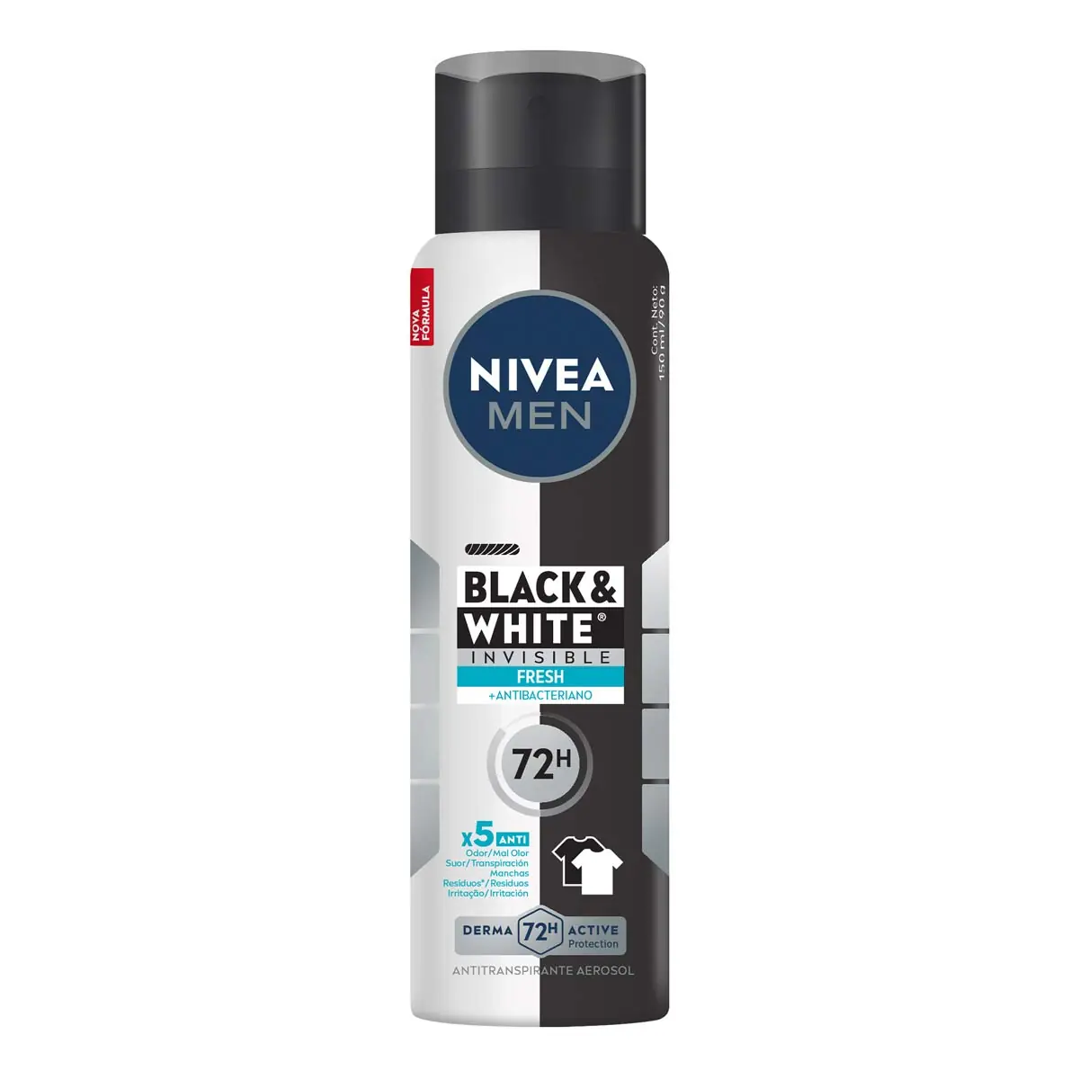 Desodorante Aerossol NIVEA MEN Black &amp; White INVISIBLE Fresh 150ml