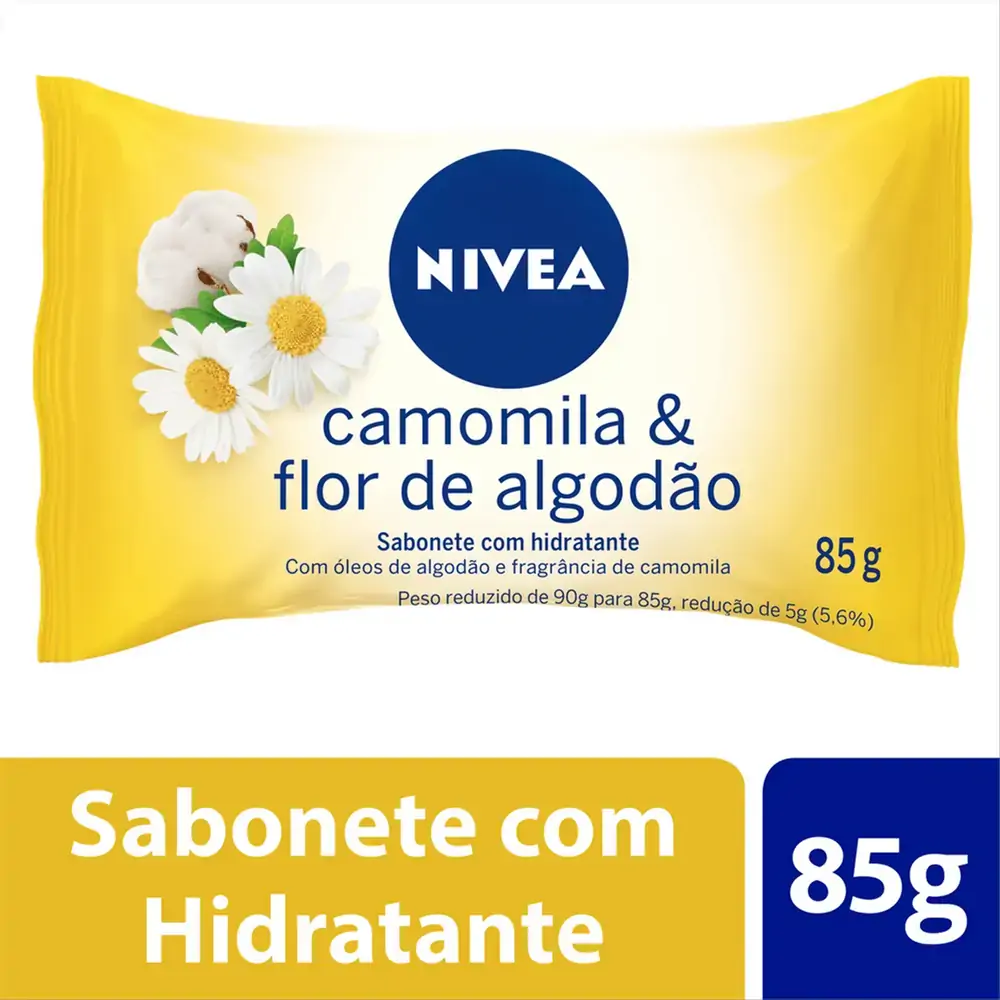 Sabonete Barra Hidratante Camomila Flor De Algodão Nivea Flow Pack 85g