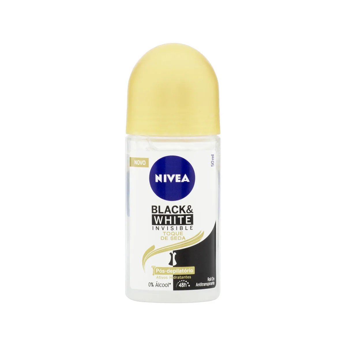 Desodorante Roll-On NIVEA Black & White Invisible Toque de Seda 50ml