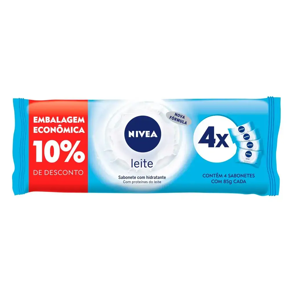 Pack Sabonete Nivea Leite 10 Desc. C/4 85g