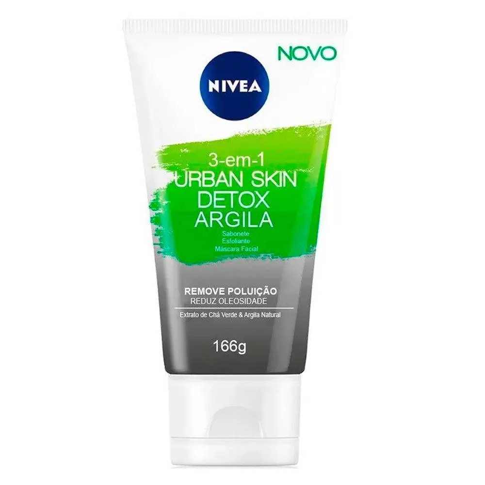 Máscara De Argila 3 Em 1 Detox Facial Nivea Urban Skin Bisnaga 166g
