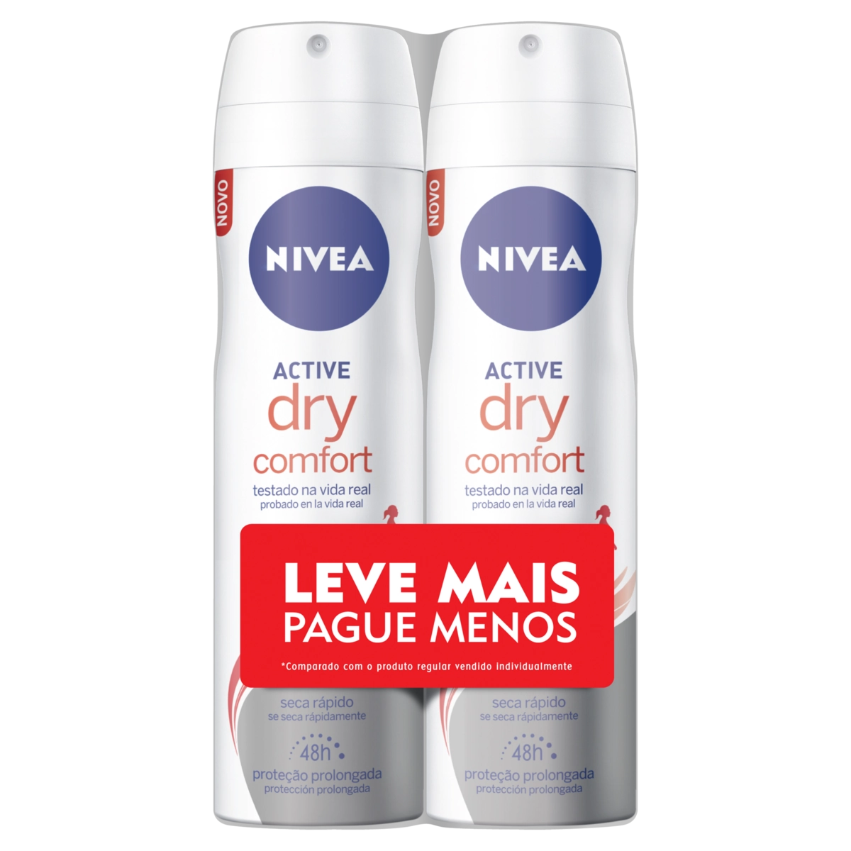 Kit Desodorante Antitranspirante Aerossol NIVEA Active Dry Comfort 2 Unidades 150ml Cada