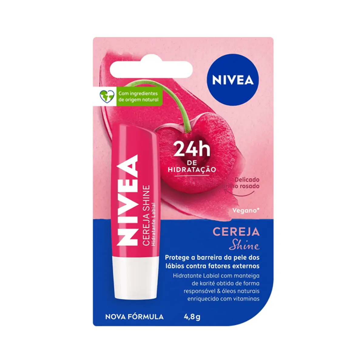 Hidratante Labial Cereja Shine NIVEA 4,8 g