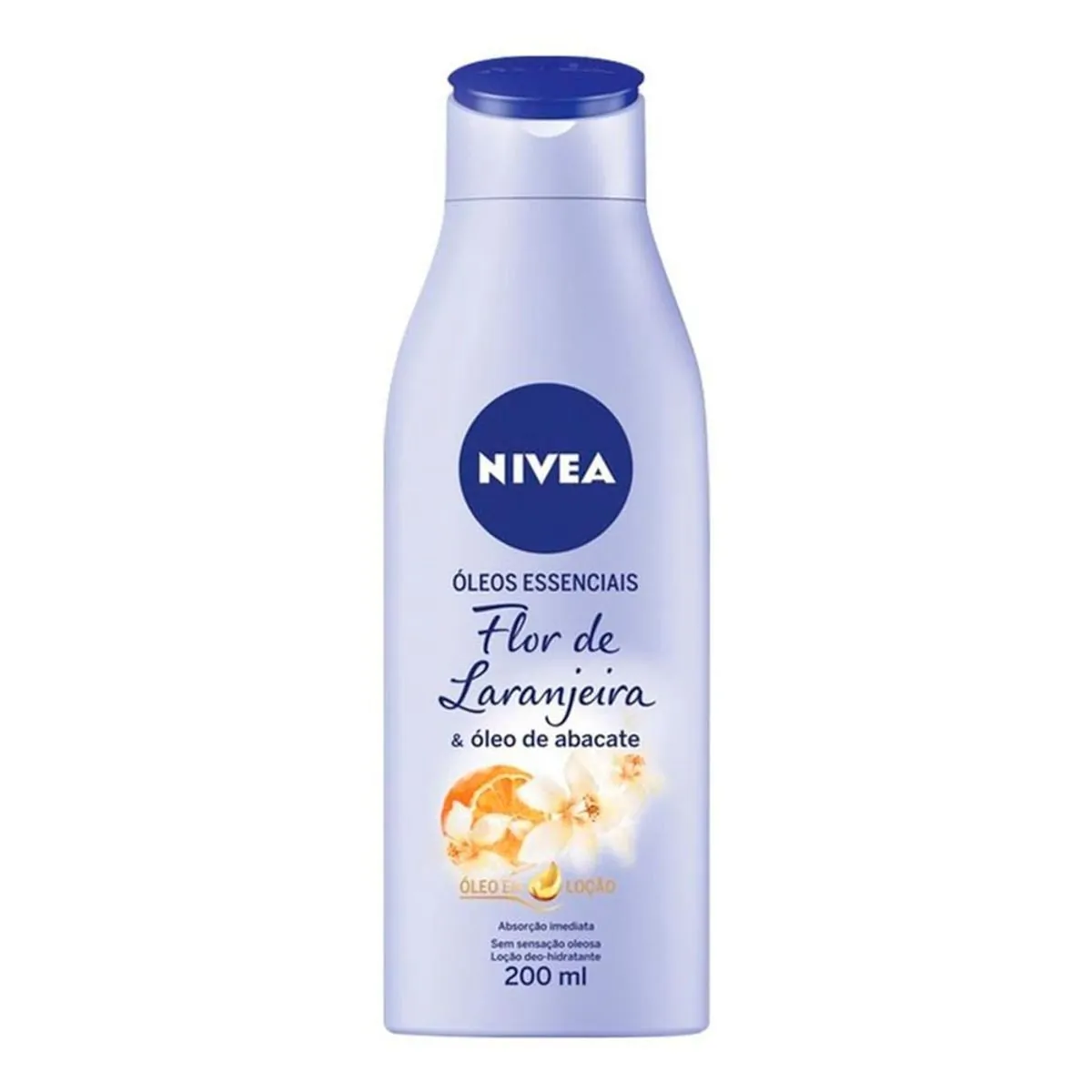 Loção Deo Hidratante Flor De Laranjeira óleo De Abacate Nivea óleos Essenciais Frasco 200ml