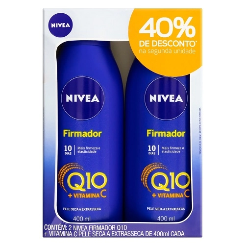 Pack Loção Firmadora Nivea Q10 Vitamina C Frasco 2 Unidades 400ml Cada Grátis 40 De Desconto Na Segu