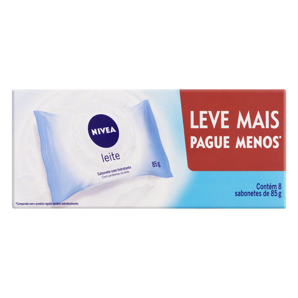 Pack Sabonete Barra Hidratante Leite Nivea Flow Pack 8 Unidades 85g Cada Leve Mais Pague Menos