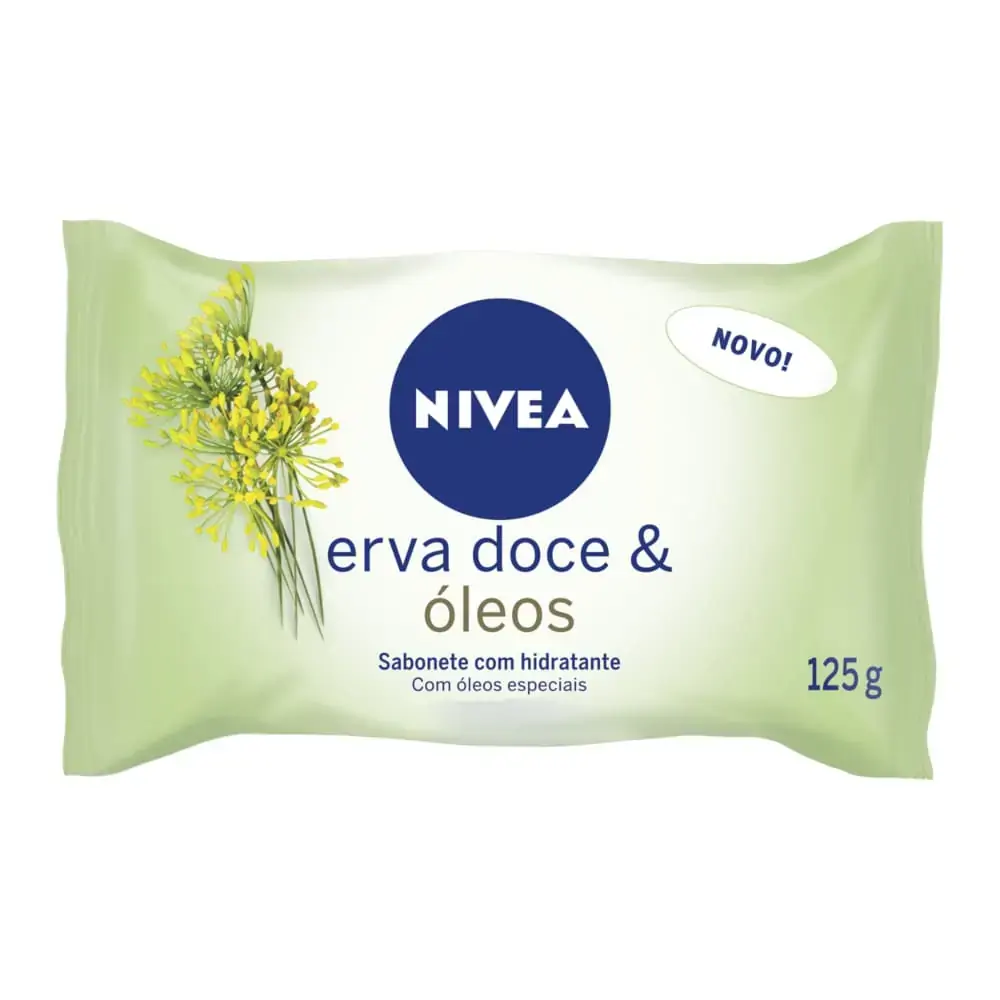 Sabonete Barra Hidratante Erva Doce óleos Nivea Flow Pack 125g