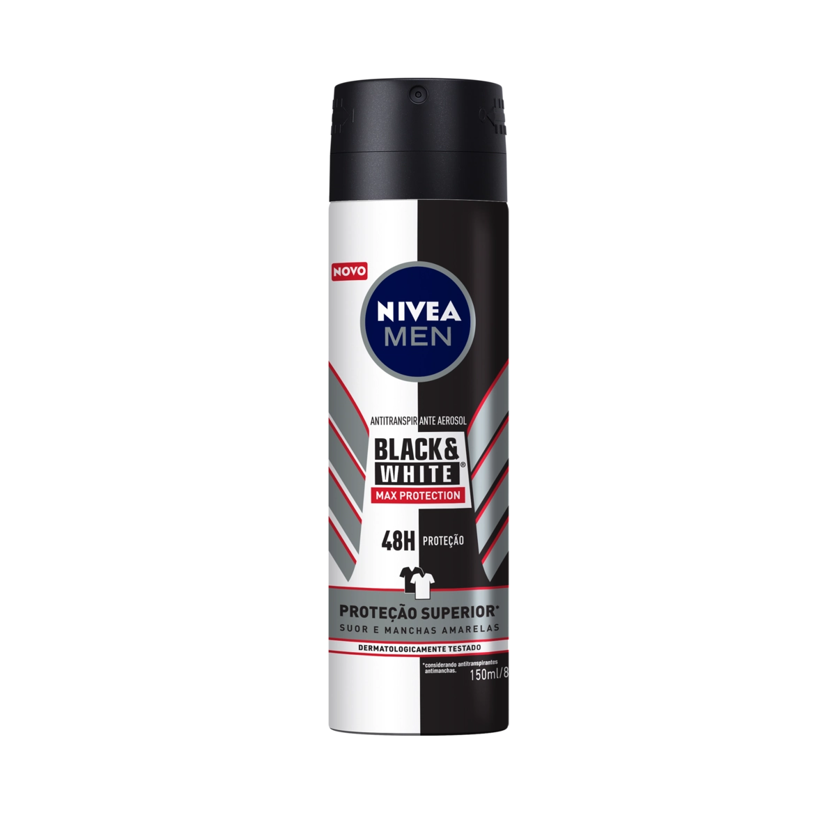 NIVEA Antitranspirante Aero B&amp;W Máxima Proteção Masculino 150ml