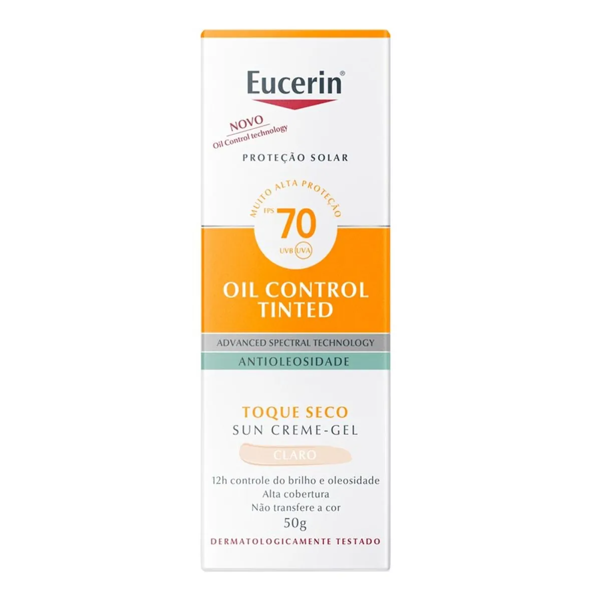 Protetor Solar Com Cor Eucerin Oil Control Tinted Fps 70