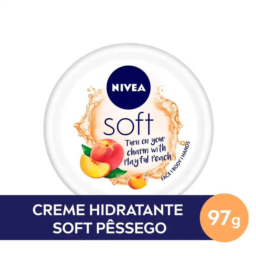 Hidratante Rosto, Corpo E Mãos Pêssego Nivea Soft Pote 100ml