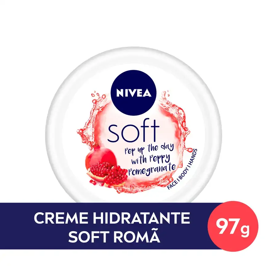 Hidratante Rosto, Corpo E Mãos Romã Nivea Soft Pote 100ml