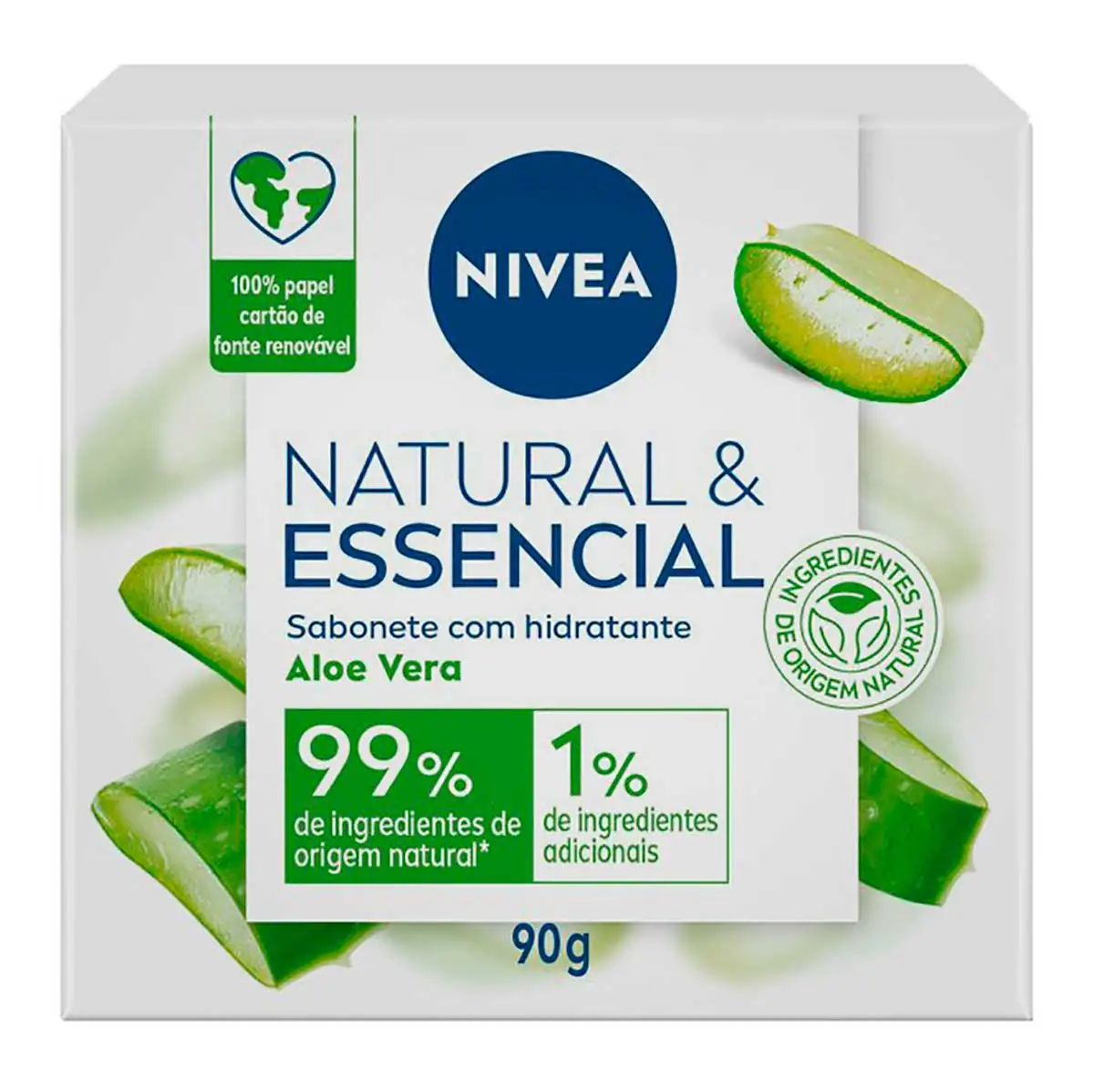 Sabonete em Barra Natural &amp; Essencial Aloe e Vera NIVEA 90g