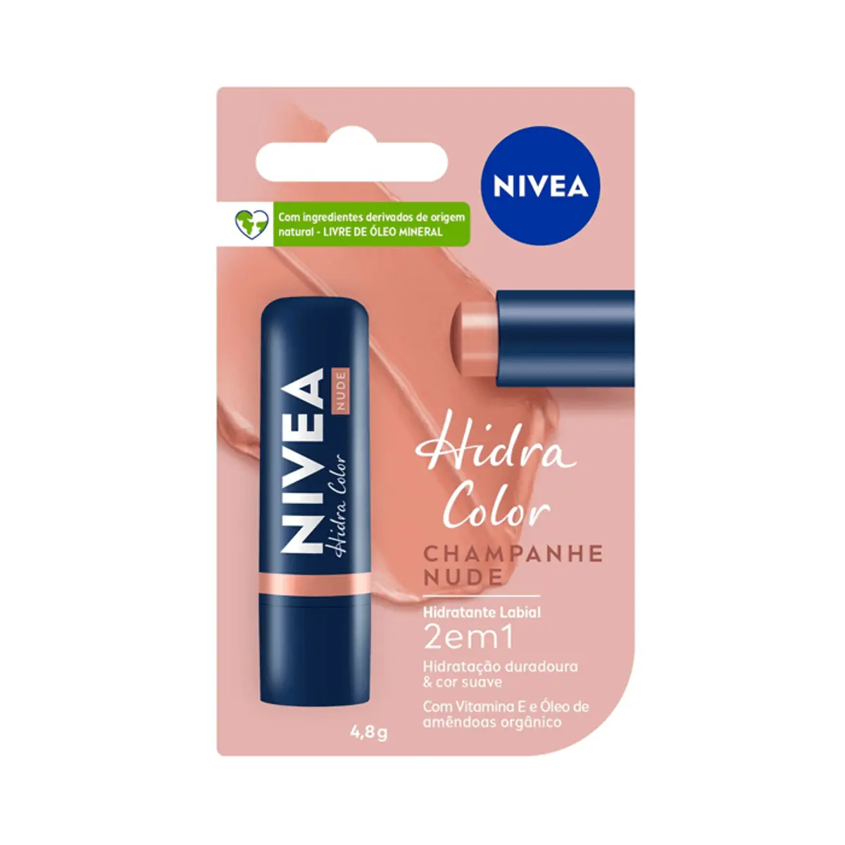 Hidratante Labial Hidra Color 2 em 1 Nude NIVEA 4,8g