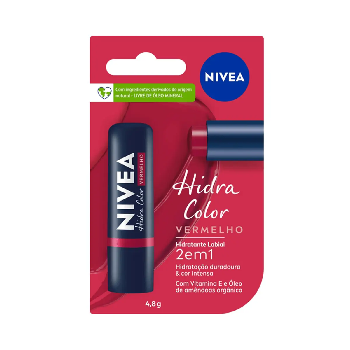 Hidratante Labial NIVEA Hidra Color Vermelho 4,8g
