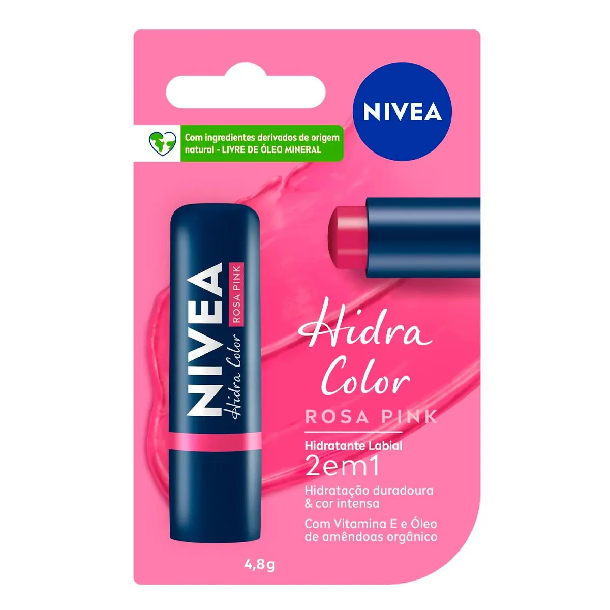 Hidratante Labial NIVEA Hidra Color Rosa Pink 4,8g