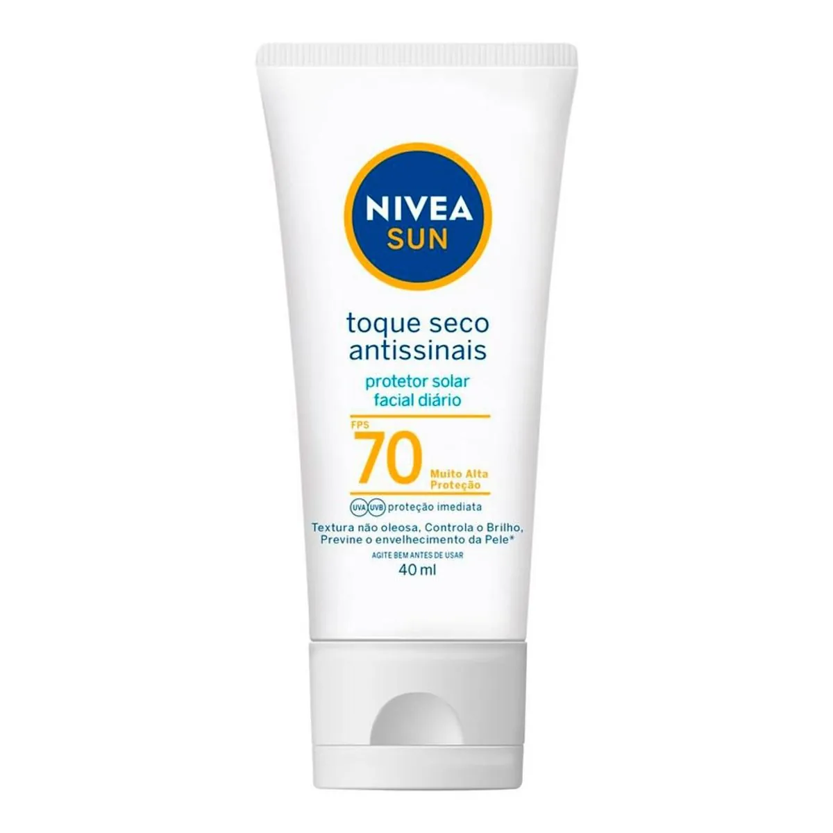 Protetor Solar Facial Toque Seco Antissinais Fps 70 Nivea Sun Bisnaga 40ml