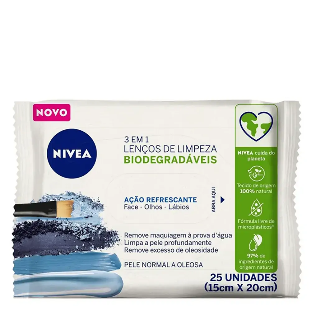 NIVEA Lenços de Limpeza Demaquilantes 3 em 1 Refrescante 25 un.