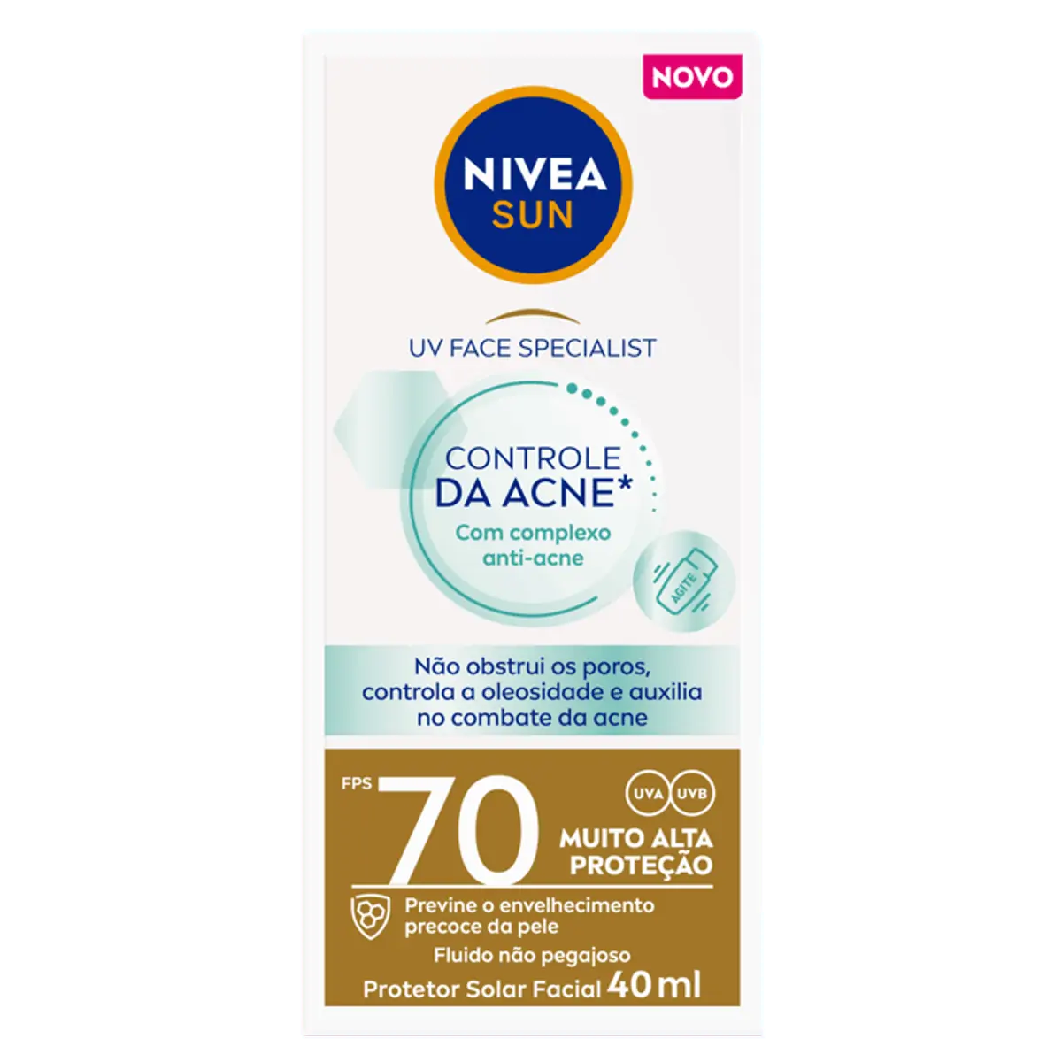 Protetor Solar Facial Controle Da Acne Fps 70 Nivea Sun Uv Face Specialist Caixa 40ml