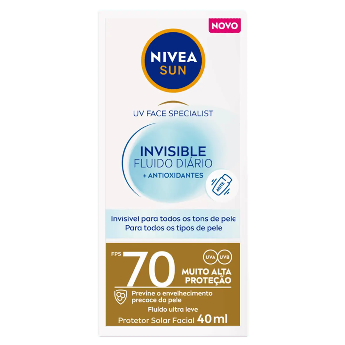 Protetor Solar Facial Fluido Invisible Fps 70 Nivea Sun Uv Face Specialist Caixa 40ml