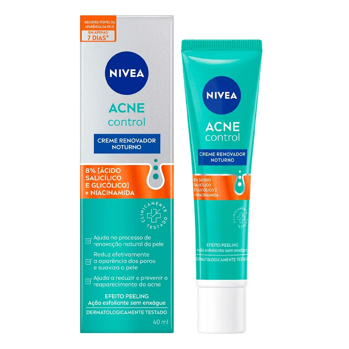 Creme Renovador Noturno Facial Nivea Acne Control Caixa 40ml