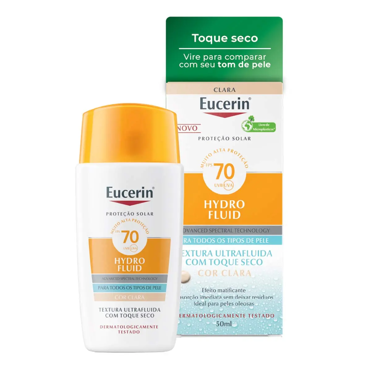 Protetor Solar Facial Hydro Fluid Cor Clara Fps 70 Eucerin 50ml