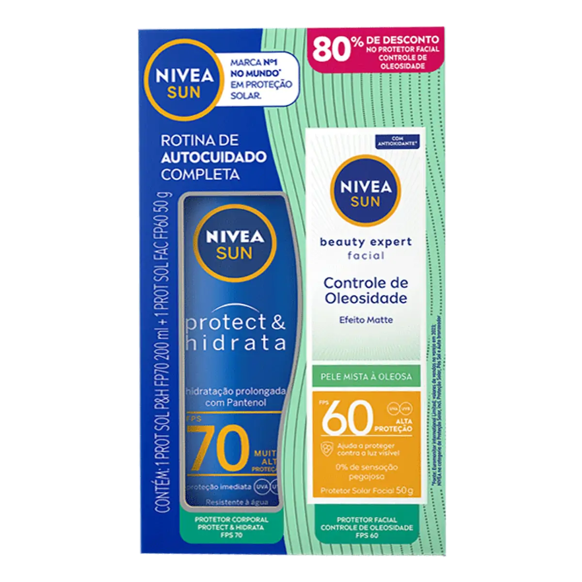 Kit Protetor Solar Fps 70 Protect Hidrata 200ml Protetor Solar Facial Controle De Oleosidade Fps 60