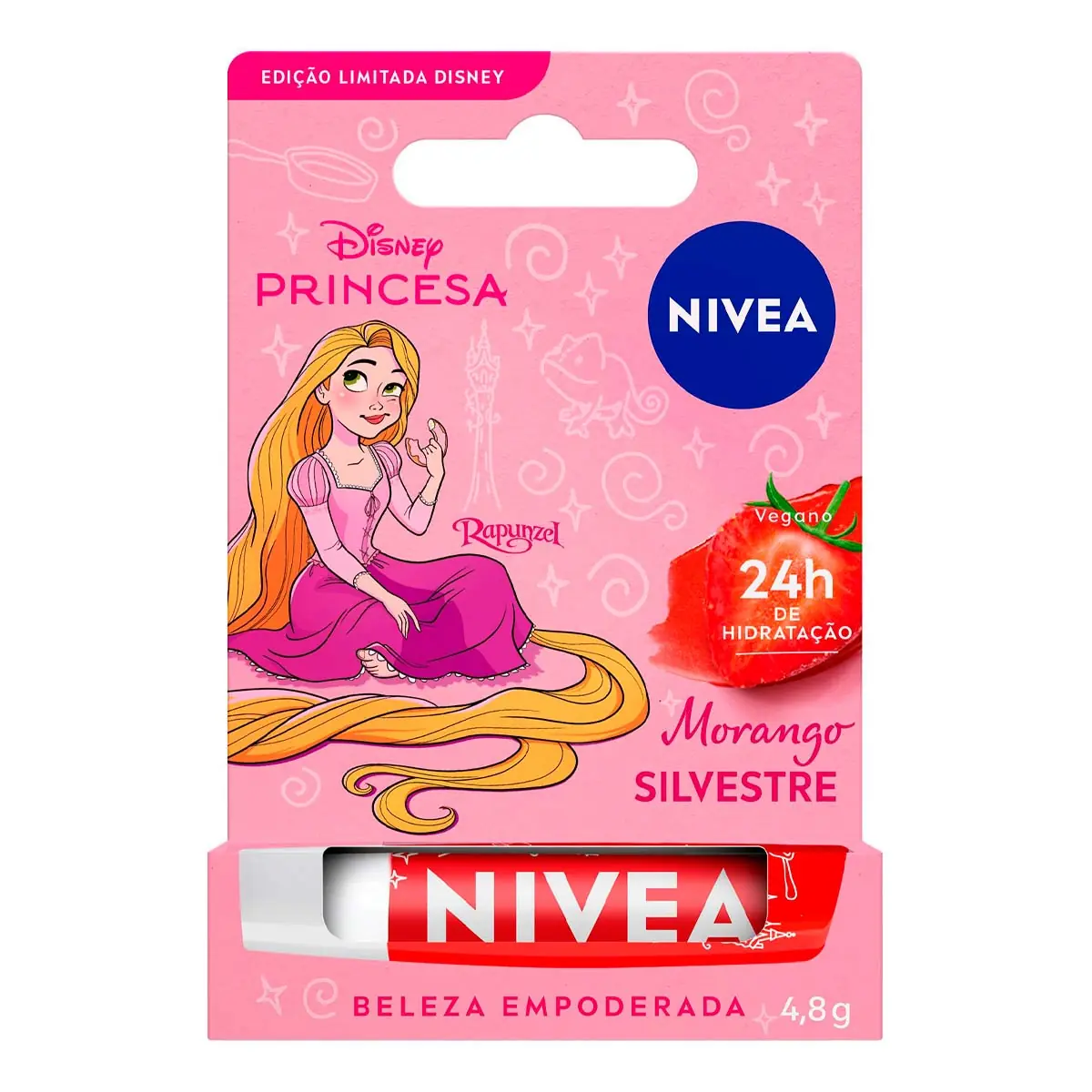 Protetor Labial Infantil Disney Rapunzel Sabor Morango Nivea 4,8g