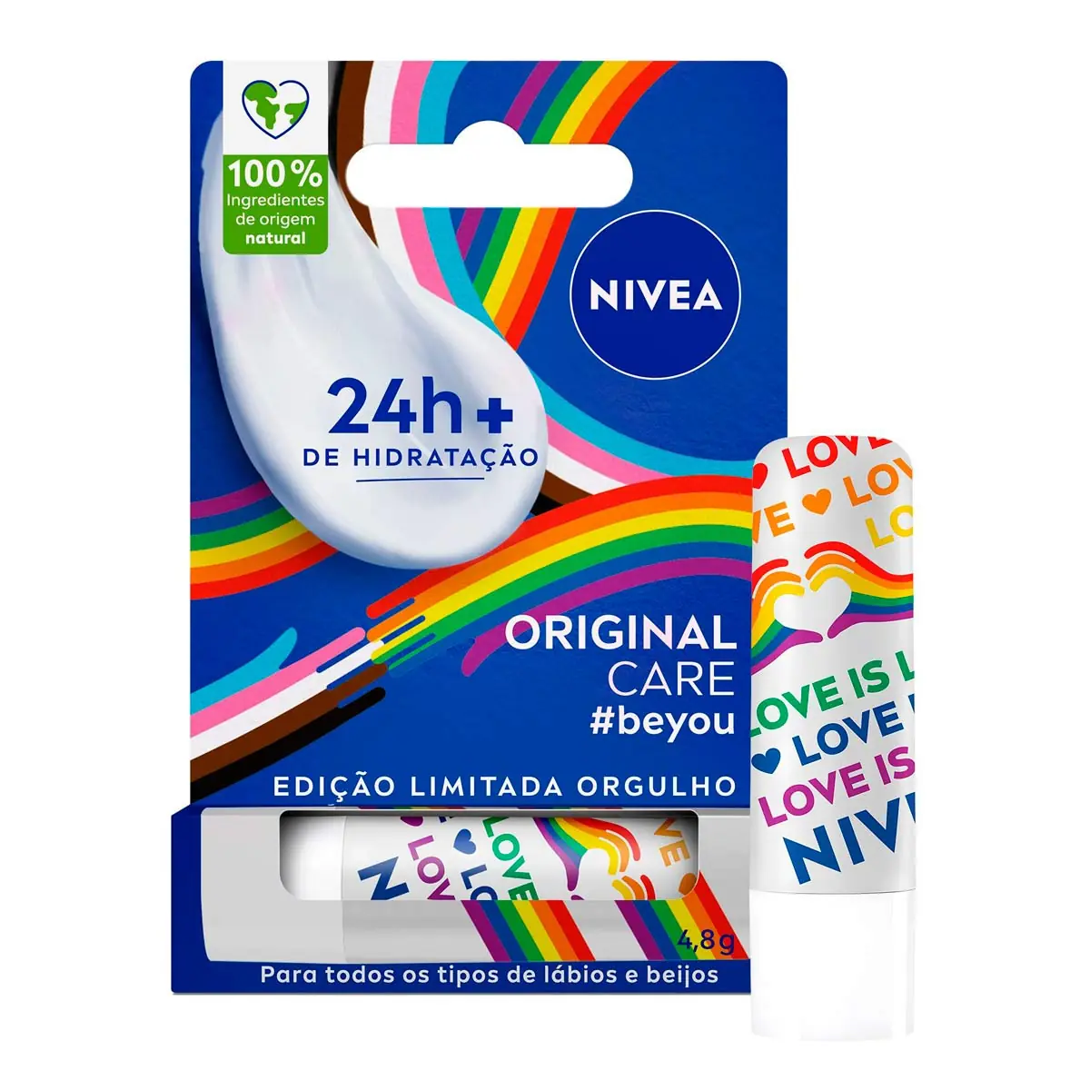 Hidratante Labial Original Care Beyou Nivea Caixa 4,8g Edição Limitada Orgulho