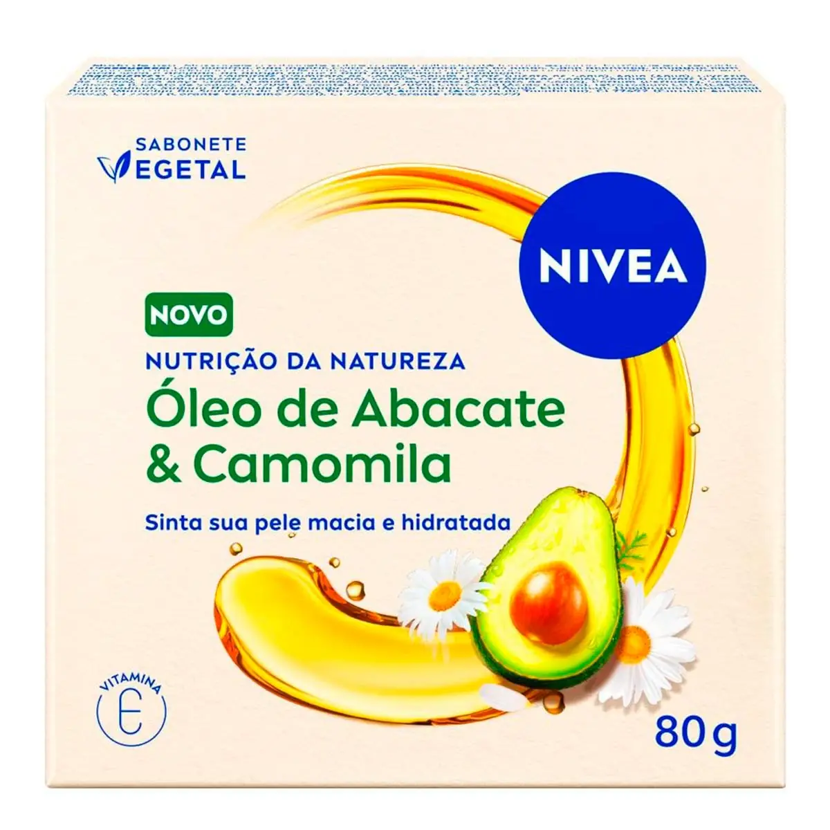 Sabonete Barra Vegetal óleo De Abacate Camomila Nivea Nutrição Da Natureza Caixa 80g