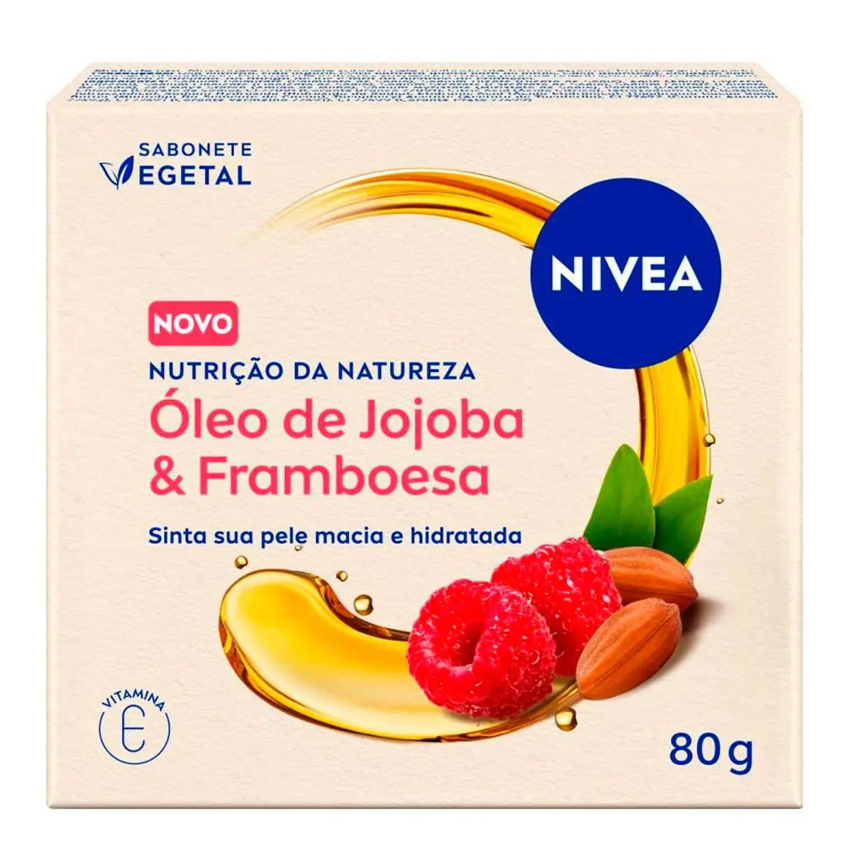 Sabonete Barra Vegetal óleo De Jojoba Framboesa Nivea Nutrição Da Natureza Caixa 80g