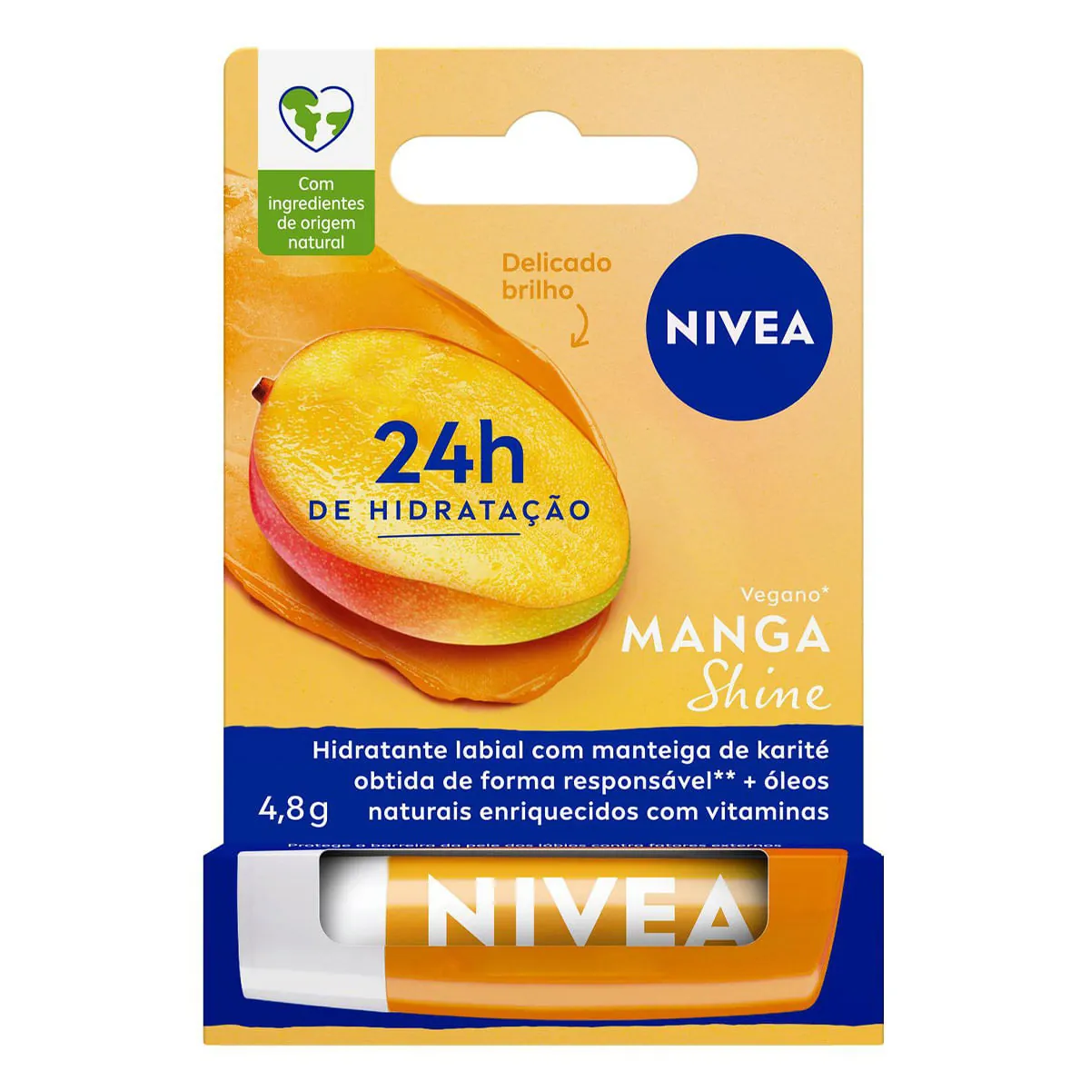 Hidratante Labial Nivea Manga Shine 4,8g