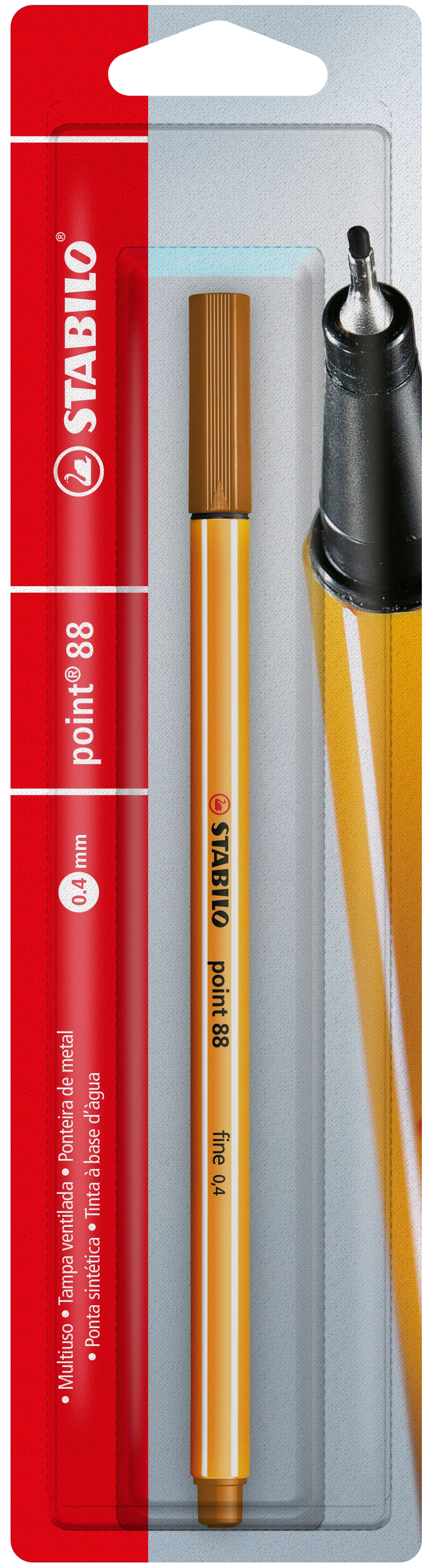 Caneta Porosa 0.4mm Stabilo Point 88/89 Marrom Claro