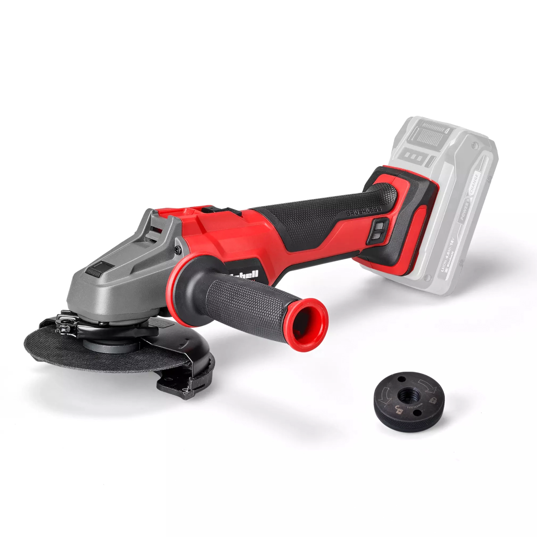 Esmerilhadeira Einhell a Bateria Angular com Empunhadura e Proteção de Disco 115mm 4.1/2" 700W 18V AXXIO 18/115