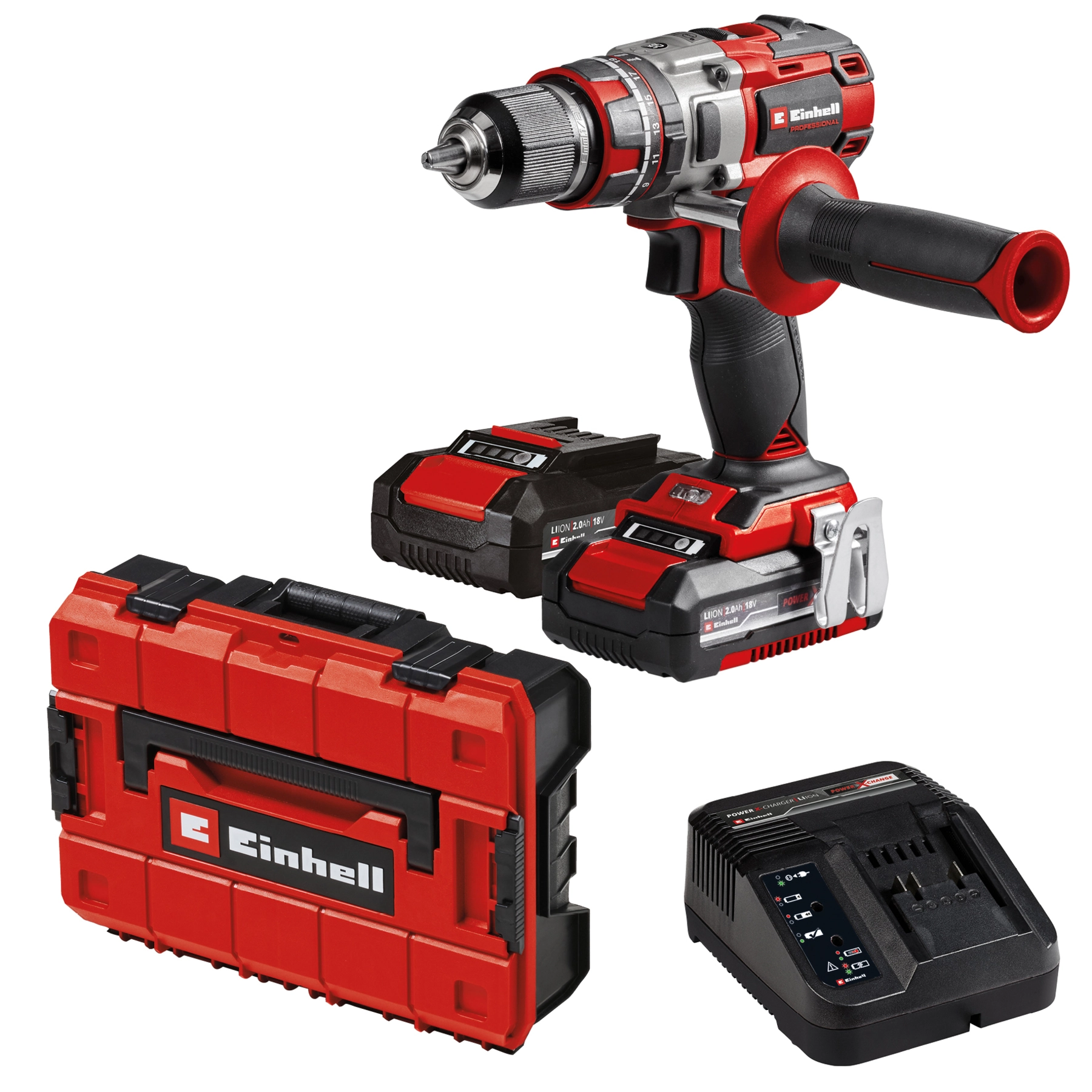 Furadeira e Parafusadeira de Impacto Einhell TP-CD 18/80 a Bateria 18V Brushless com Maleta, Carregador e 2 Baterias