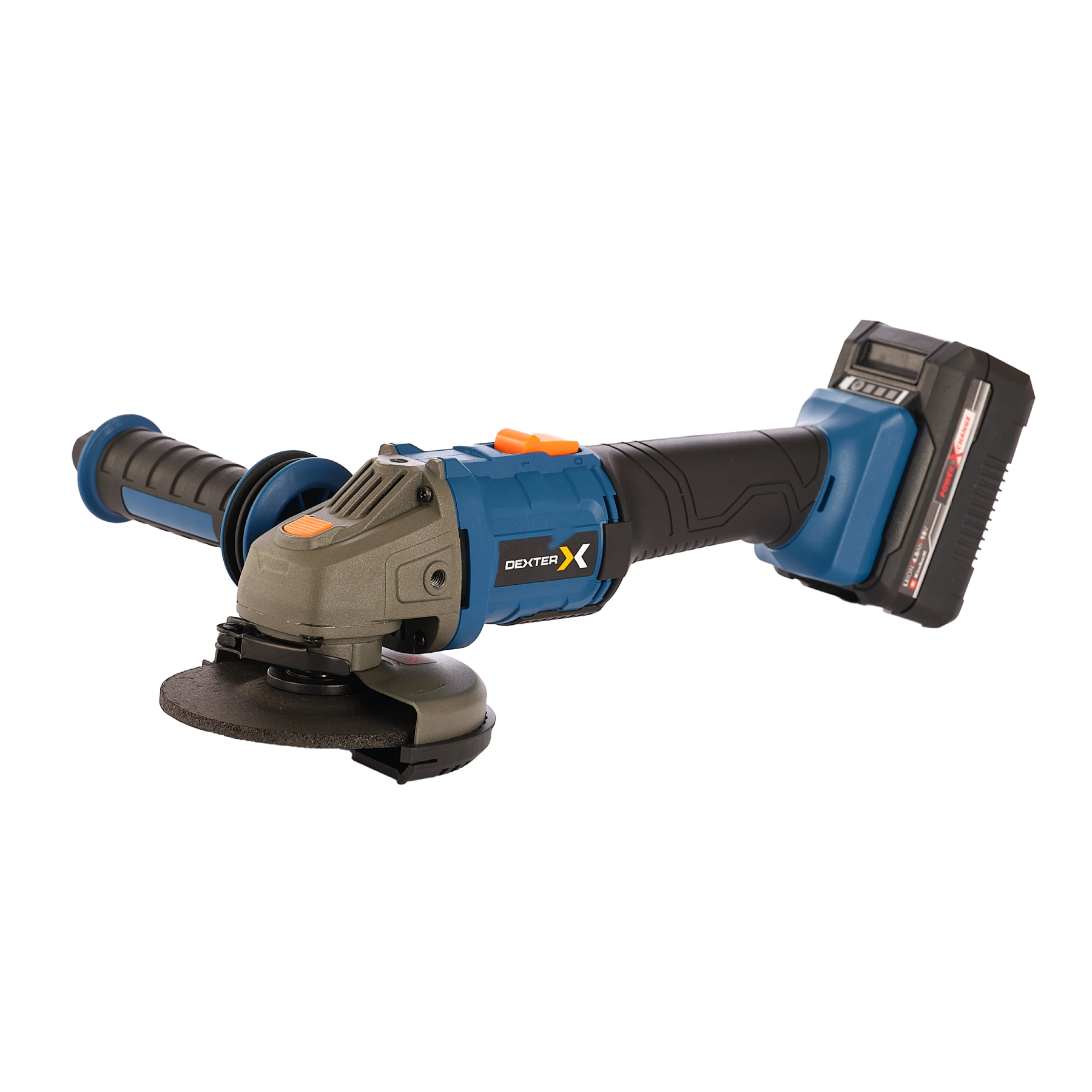 Esmerilhadeira Dexter a Bateria Angular com Empunhadura, Bateria,Carregador e Proteção de Disco 115mm 4.1/2" 18V DT-AG