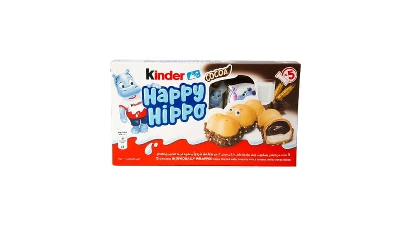 Wafer Happy Hippo Kinder Caixa 103,5g 5 Unidades