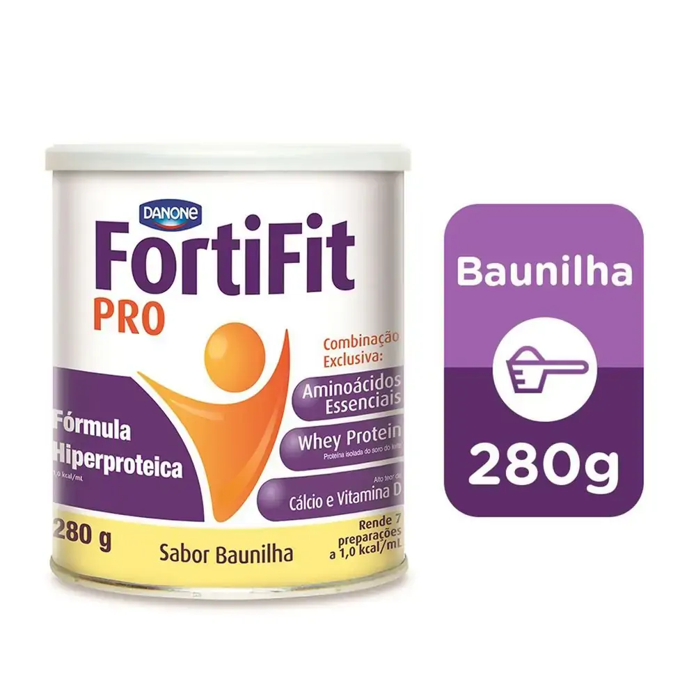 Fórmula Hiperproteica Pó Baunilha Fortifit Pro Lata 280g